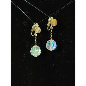Aurora Borealis Clip On Earrings